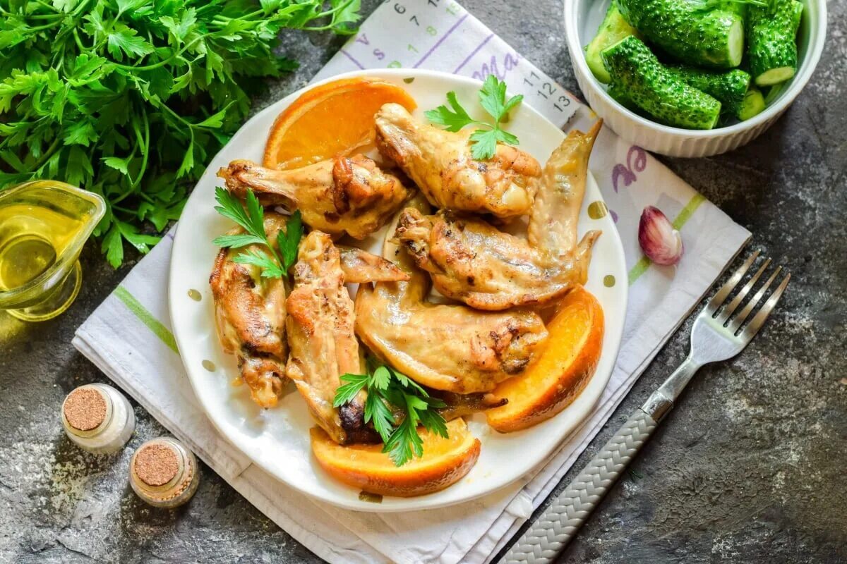 ЦЫПЛЕНОК С АПЕЛЬСИНОВЫМ СОУСОМ