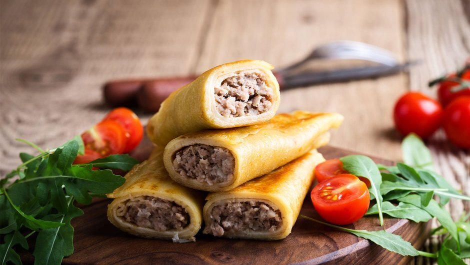 БЛИНЧИКИ С МЯСОМ 2 шт