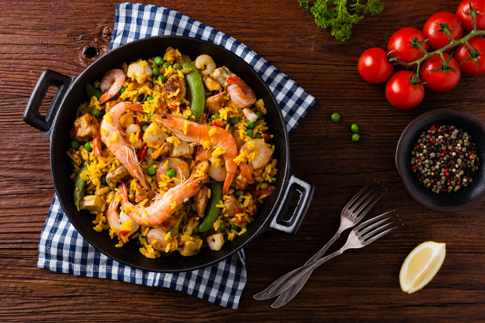 ПАЭЛЬЯ С МОРЕПРОДУКТАМИ (доступно к заказу от 10 порций)